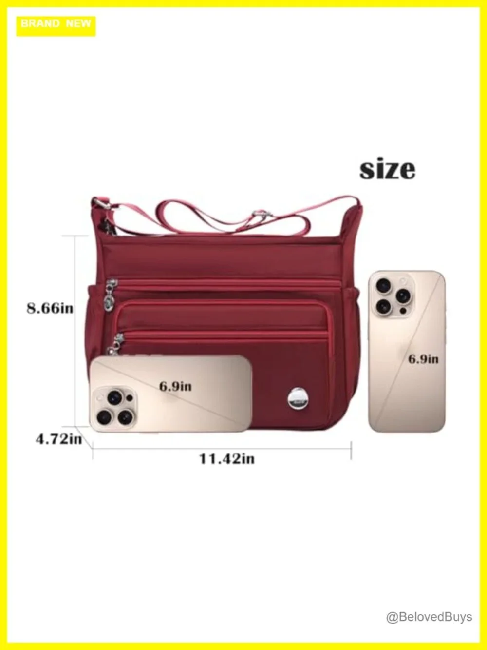 Women Crossbody Bag Shoulder Handbag Roomy Multiple Pockets Purse Tote Satchel